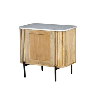 Modrest - Cambridge White Marble & Mango 2 Drawer Nightstand
