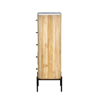 Modrest - Cambridge White Marble & Mango 5 Drawer Chest