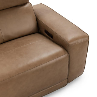 Kadon Leather Power Recliner Sofa - Tan