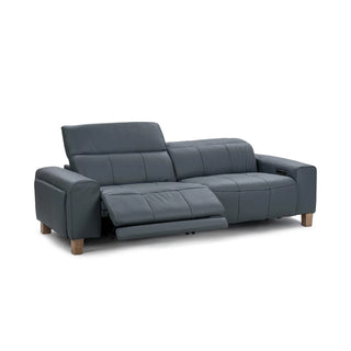 Alea Leather Power Recliner Sofa - Smoke Blue