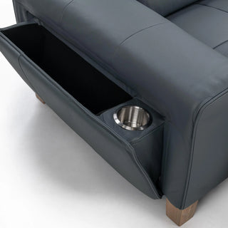 Alea Leather Power Recliner Sofa - Smoke Blue