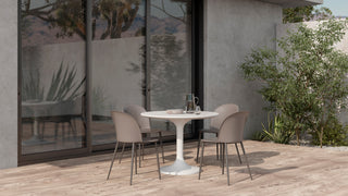 Tuli Outdoor Cafe Table White Terrazzo