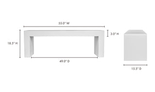 Lazarus Outdoor Bench White