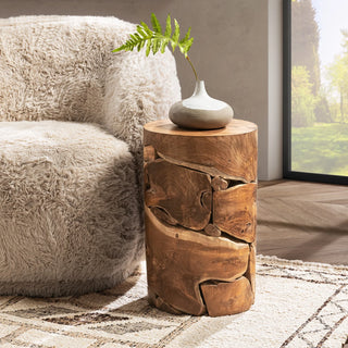 Rhea Round Accent Table - Natural