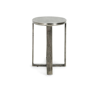 Flores Cast Aluminum Oval End Table - Nickle