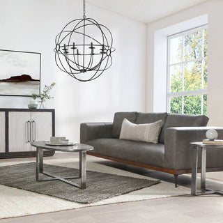 Flores Cast Aluminum Oval End Table - Nickle