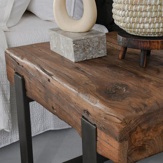 Duarte Solid Wood Rectangle End Table - Rustic Brown