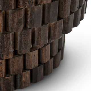 Norwood Solid Wood Round End Table - Bark Brown