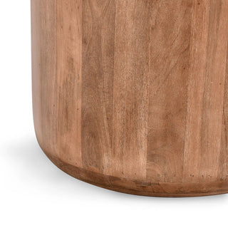 Josie Mango Wood 22" Round End Table Pottery Brown/Marble