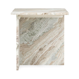 Bexly Marble Square End Table - Rusty Gray