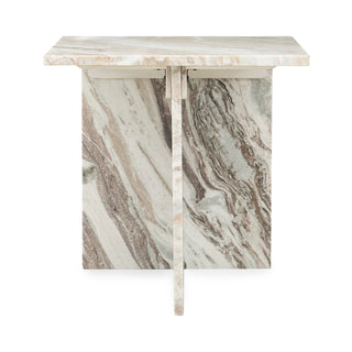 Bexly Marble Square End Table - Rusty Gray