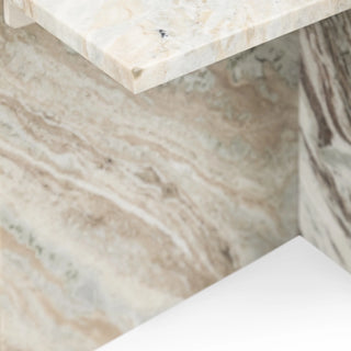 Bexly Marble Square End Table - Rusty Gray