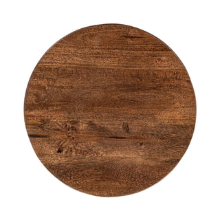 Andra Leather Round Accent Table - Sedona Brown