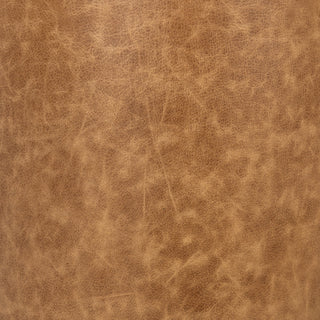 Andra Leather Round Accent Table - Sedona Brown
