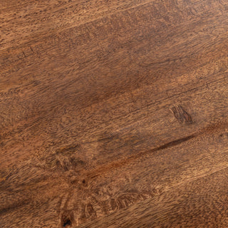 Andra Leather Round Accent Table - Sedona Brown