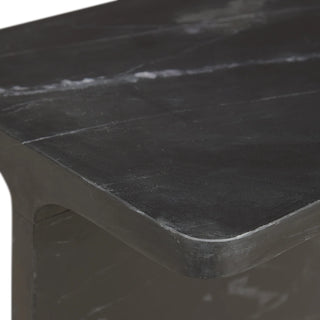 Delaney Marble Rectangle Accent Table - Onyx