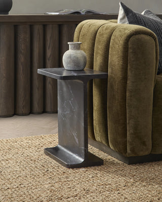Delaney Marble Rectangle Accent Table - Onyx