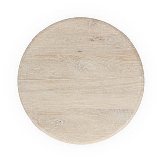 Adir Solid Wood Round End Table - Cream
