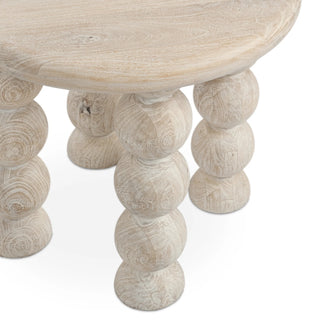 Adir Solid Wood Round End Table - Cream