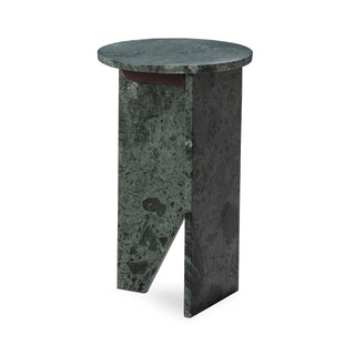Briley Marble Round Accent Table Small - Emeral Green