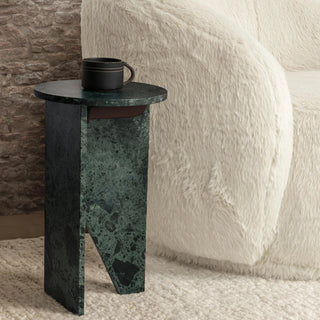 Briley Marble Round Accent Table Small - Emeral Green