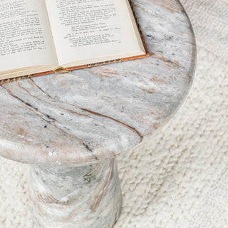 Huxley Marble Round Accent Table - 18"