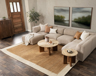 Idella Travertine Round End Table - Tan