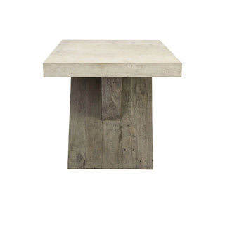 Durant Solid Wood Rectangle End Table - Antique White/Distressed Gray