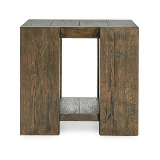 Troy Solid Wood Square End Table - Suede Brown