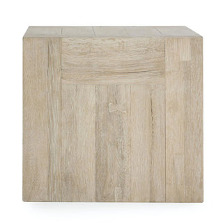 Bristol Solid Wood Square End Table - Aged Cream