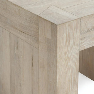 Bristol Solid Wood Square End Table - Aged Cream