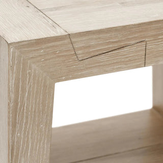 Troy Solid Wood Square End Table - Aged Cream