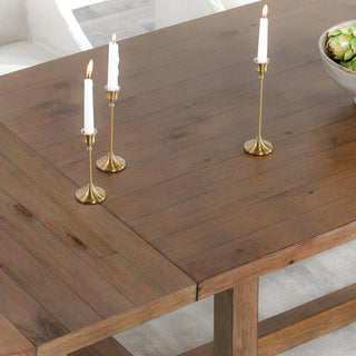 Lyra Pine Wood 80-110" Extension Dining Table Smoke Brown - Smoke Brown
