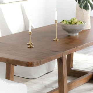 Lyra Pine Wood 80-110" Extension Dining Table Smoke Brown - Smoke Brown
