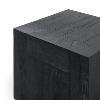 Bristol Solid Wood Square End Table - Aged Black