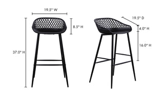 Piazza Outdoor Barstool Black - Set Of Two