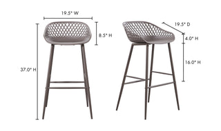 Piazza Outdoor Barstool Grey - Set Of Two