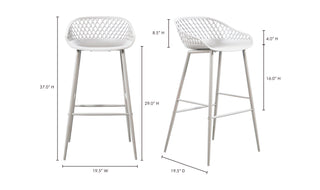 Piazza Outdoor Barstool White - Set Of Two