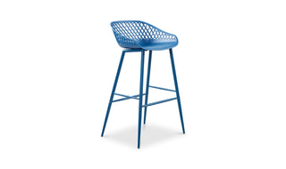 Piazza Outdoor Barstool Blue - Set Of Two