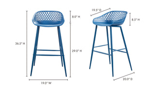 Piazza Outdoor Barstool Blue - Set Of Two