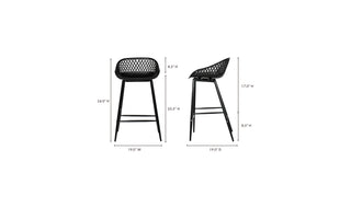 Piazza Outdoor Counter Stool Black - Set Of Two