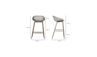 Piazza Outdoor Counter Stool Grey - Set Of Two