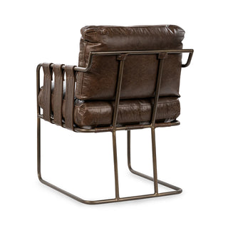 Strapling Leather Dining Chair - Cocoa Brown