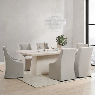 Warwick Upholstered Rolling Dining Chair