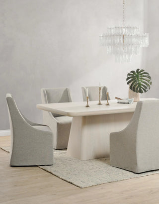 Warwick Upholstered Rolling Dining Chair