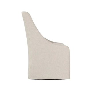 Warwick Upholstered Rolling Dining Chair - Oatmeal