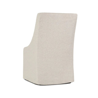 Warwick Upholstered Rolling Dining Chair - Oatmeal
