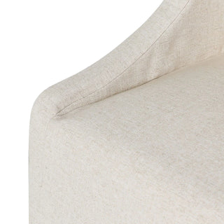 Warwick Upholstered Rolling Dining Chair - Oatmeal