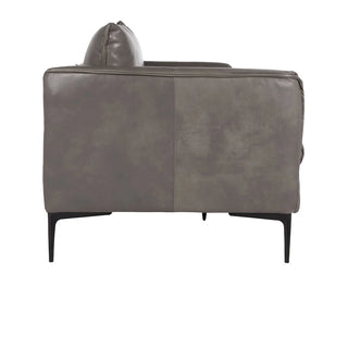 Abigail Leather Sofa - Pewter Gray