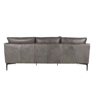 Abigail Leather Sofa - Pewter Gray